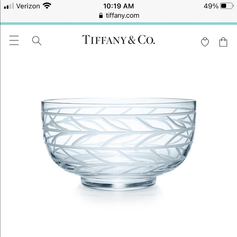 Tiffany & Co. Wheat Leaf 10” Crystal Bowl